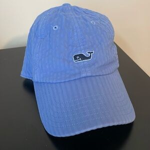 Vineyard Vine seersucker solid blue hat